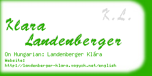 klara landenberger business card